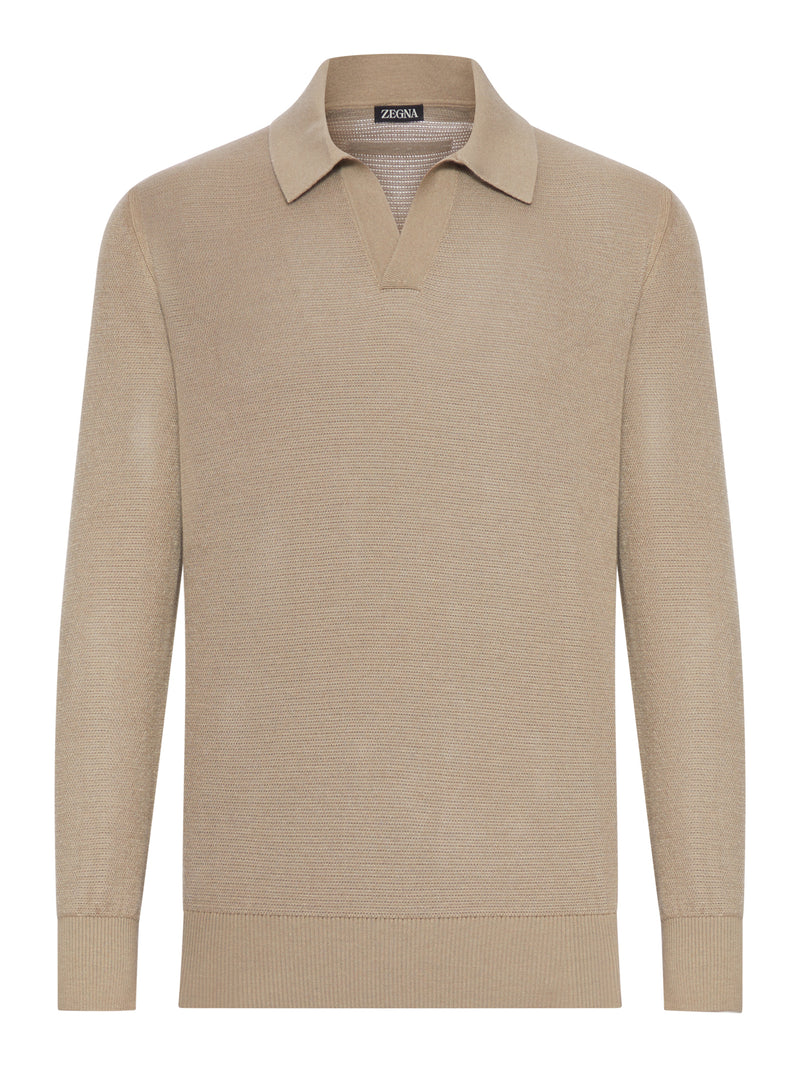 POLO IN CASHMERE E SETA MÉLANGE