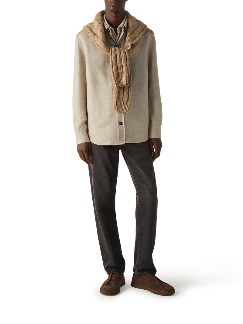 OVERSHIRT IN CASHMERE LINO E SETA
