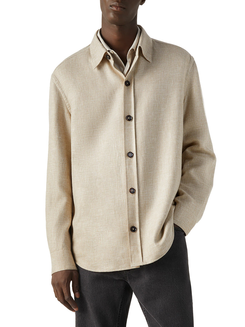 OVERSHIRT IN CASHMERE LINO E SETA