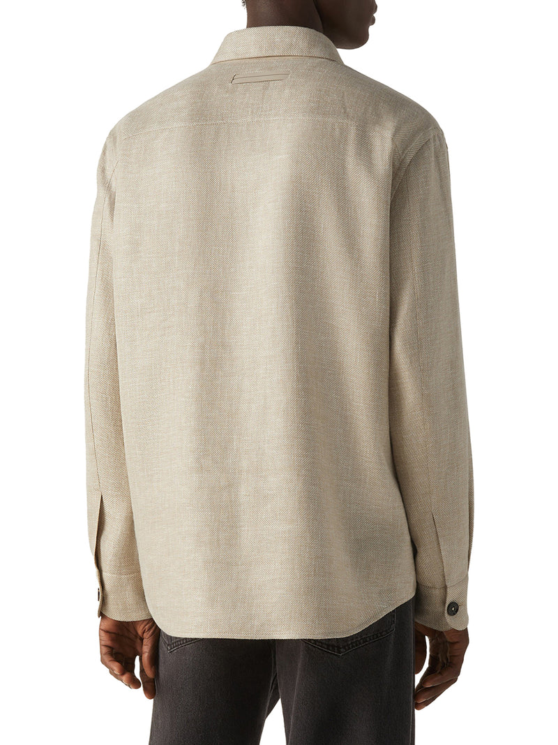 OVERSHIRT IN CASHMERE LINO E SETA