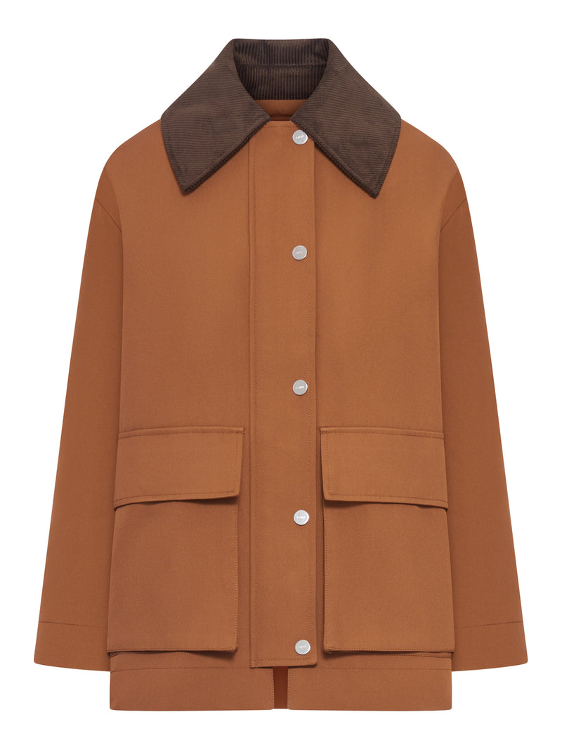 GIACCA IN TWILL MARRONE