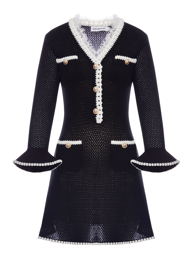 MINIABITO IN MAGLIA CON INSERTI IN PIZZO