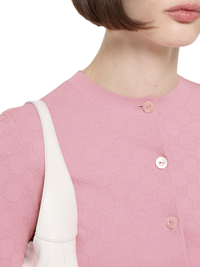 CARDIGAN IN TESSUTO FINE GG JACQUARD