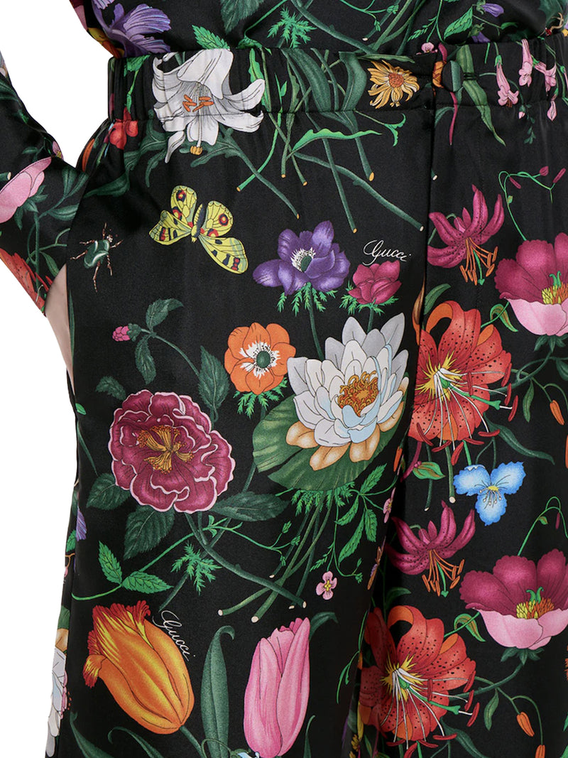 PANTALONE IN TWILL DI SETA STAMPATO