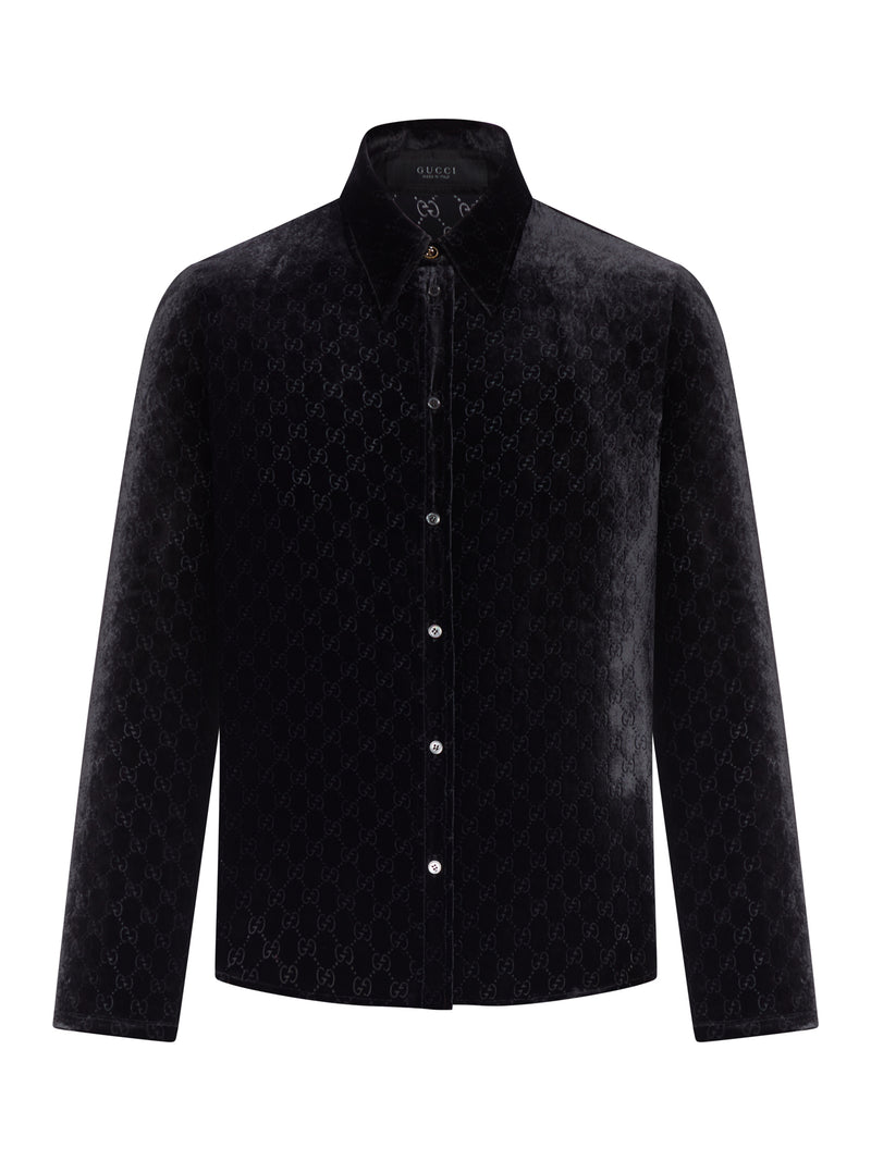 CAMICIA IN VELLUTO DÉVORÉ GG STRETCH