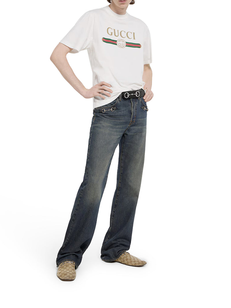 T-SHIRT IN JERSEY DI MISTO SETA STAMPATO