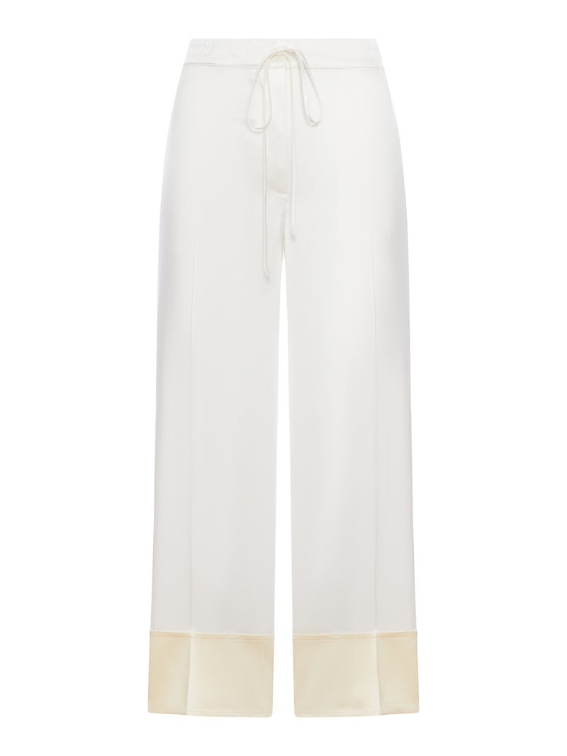 PANTALONI WIDE LEG IN RASO CON COULISSE