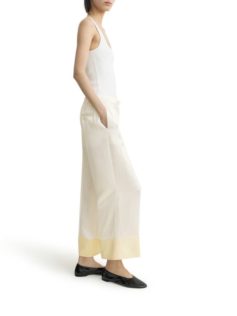 PANTALONI WIDE LEG IN RASO CON COULISSE