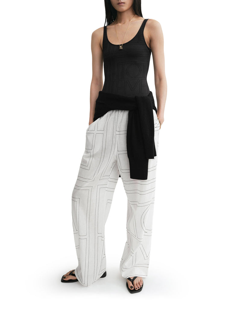 PANTALONI IN MISTO COTONE CON MONOGRAMMA