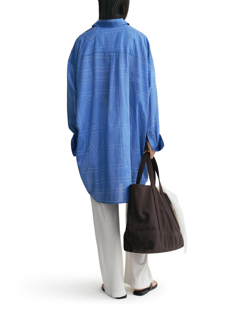CAMICIA LUNGA MONOGRAM IN MISTO COTONE