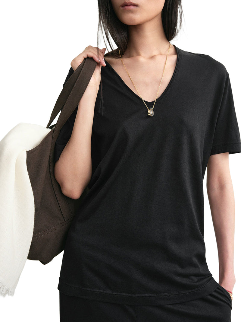 T-SHIRT IN COTONE E SETA