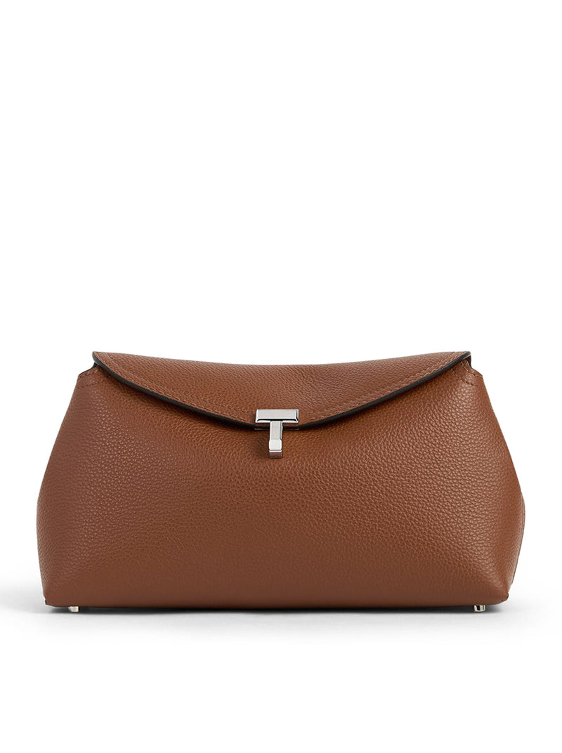 POCHETTE IN PELLE MARTELLATA T-LOCK