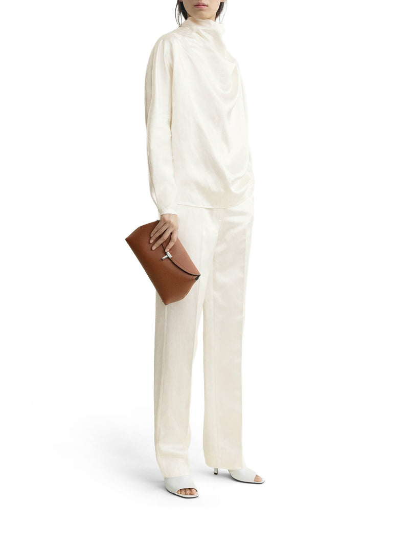 POCHETTE IN PELLE MARTELLATA T-LOCK