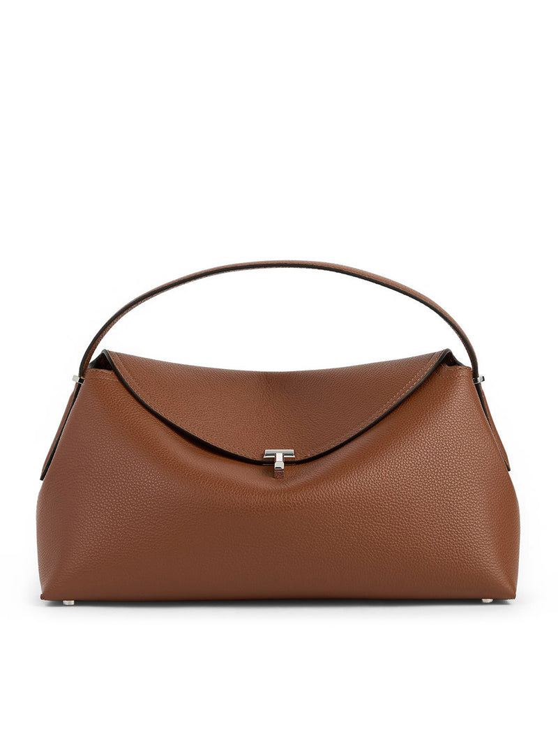 BORSA A MANO T-LOCK IN PELLE GRANATA