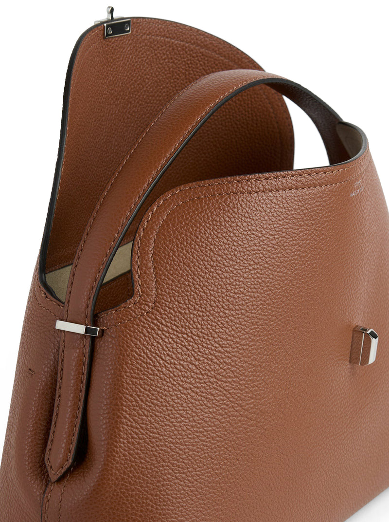 BORSA A MANO T-LOCK IN PELLE GRANATA