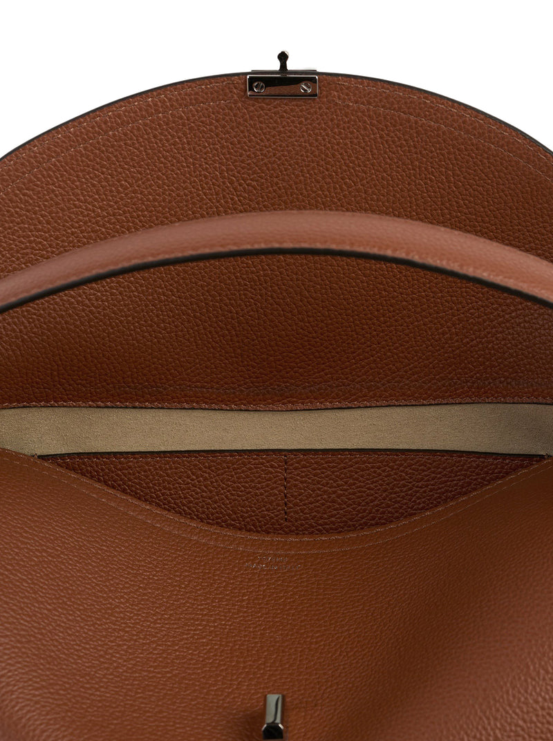 BORSA A MANO T-LOCK IN PELLE GRANATA