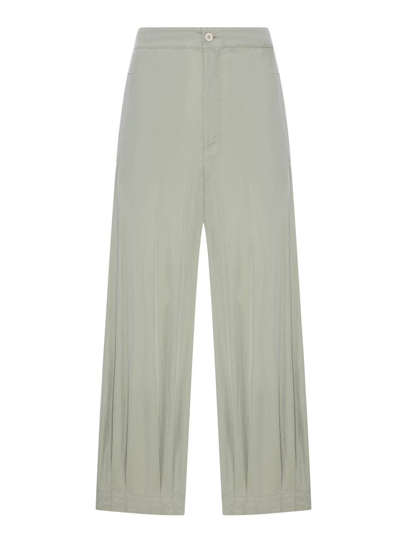 PANTALONE CROPPED A GAMBA LARGA IN MISTO SETA