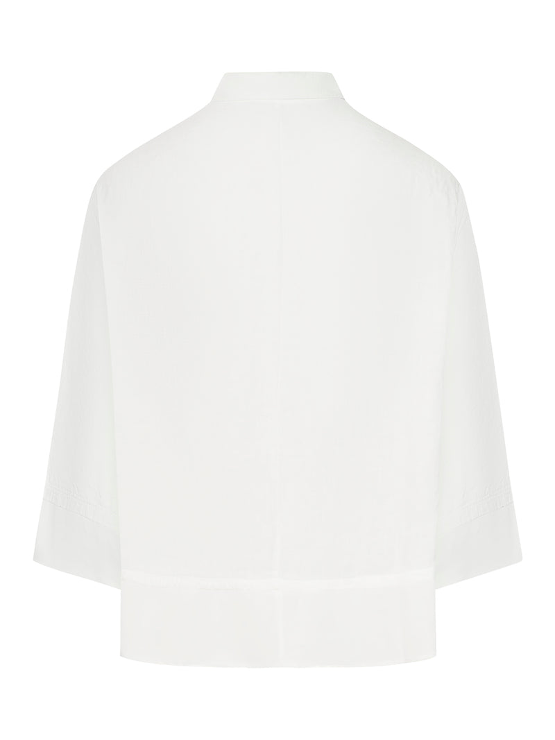 CAMICIA IN LINO MANICA 3/4 CON INSERTI IN GEORGETTE