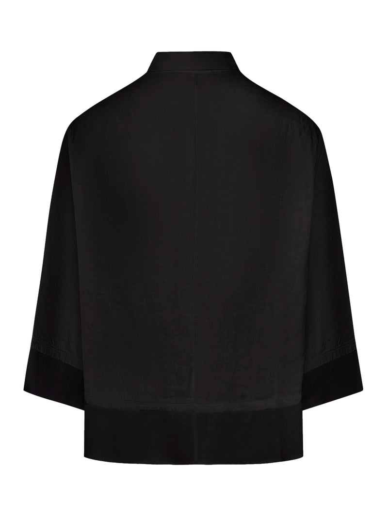 CAMICIA IN LINO MANICA 3/4 CON INSERTI IN GEORGETTE