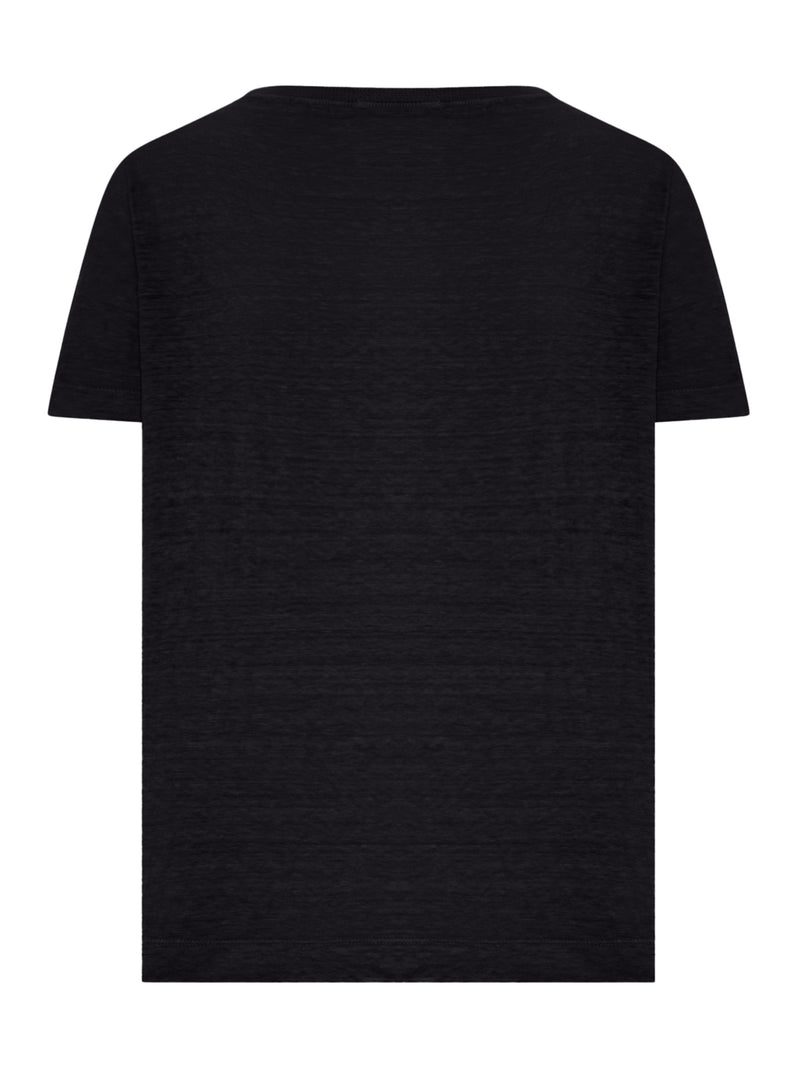 T-SHIRT GIROCOLLO IN LINO EFFETTO MELANGE