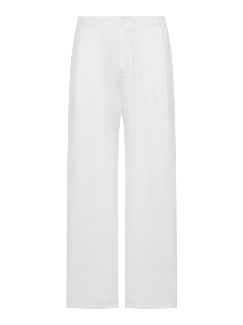 PANTALONI WIDE LEG IN MISTO LINO