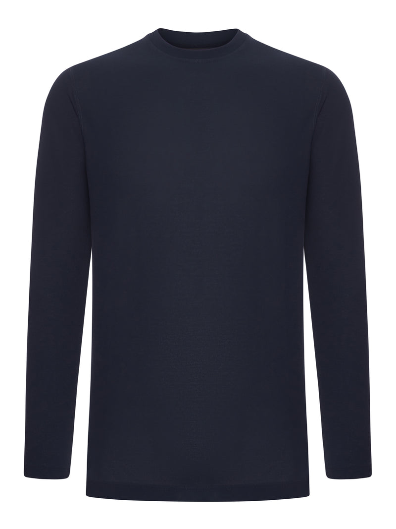 T-SHIRT SLIM FIT IN ICE COTTON A MANICA LUNGA