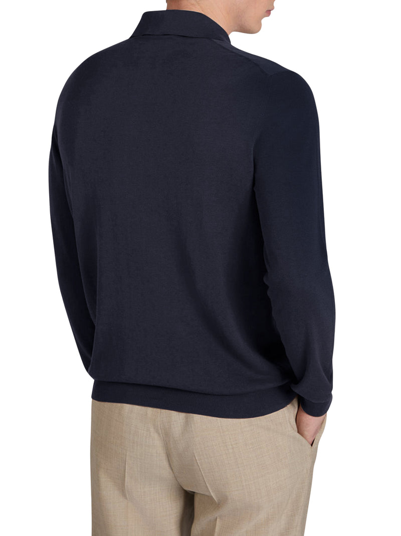 POLO SLIM FIT IN COTONE E SETA