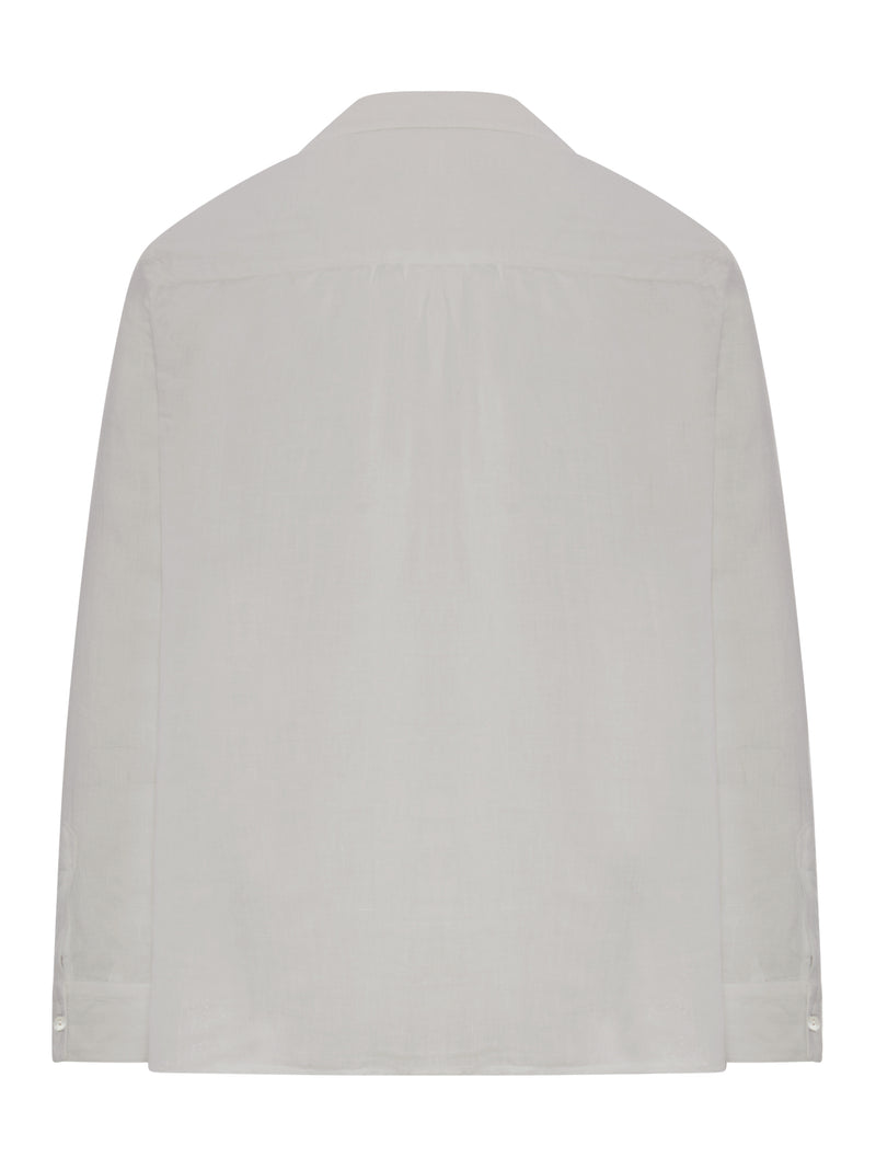 CAMICIA IN LINO CON COLLETTO E SCOLLO A V