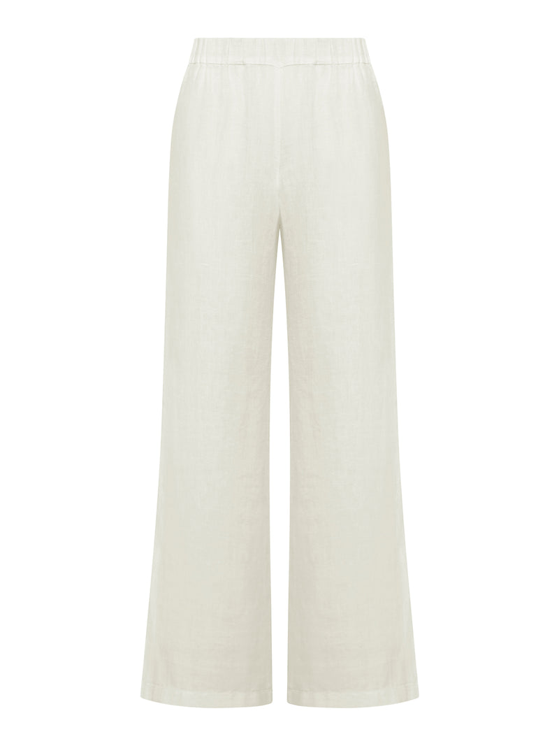 PANTALONI WIDE LEG IN LINO