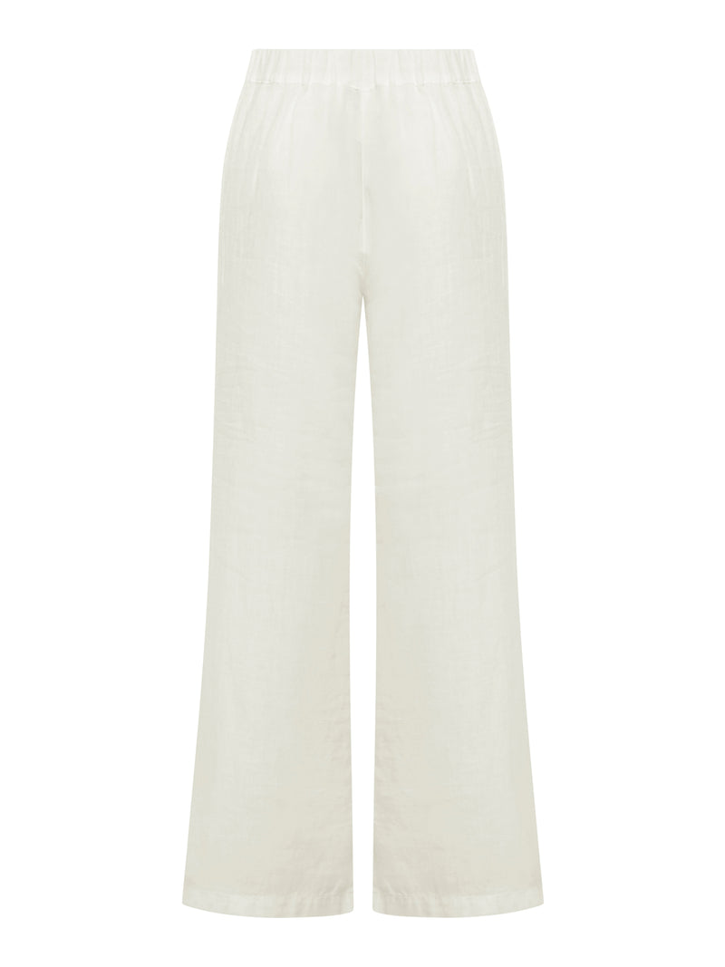 PANTALONI WIDE LEG IN LINO
