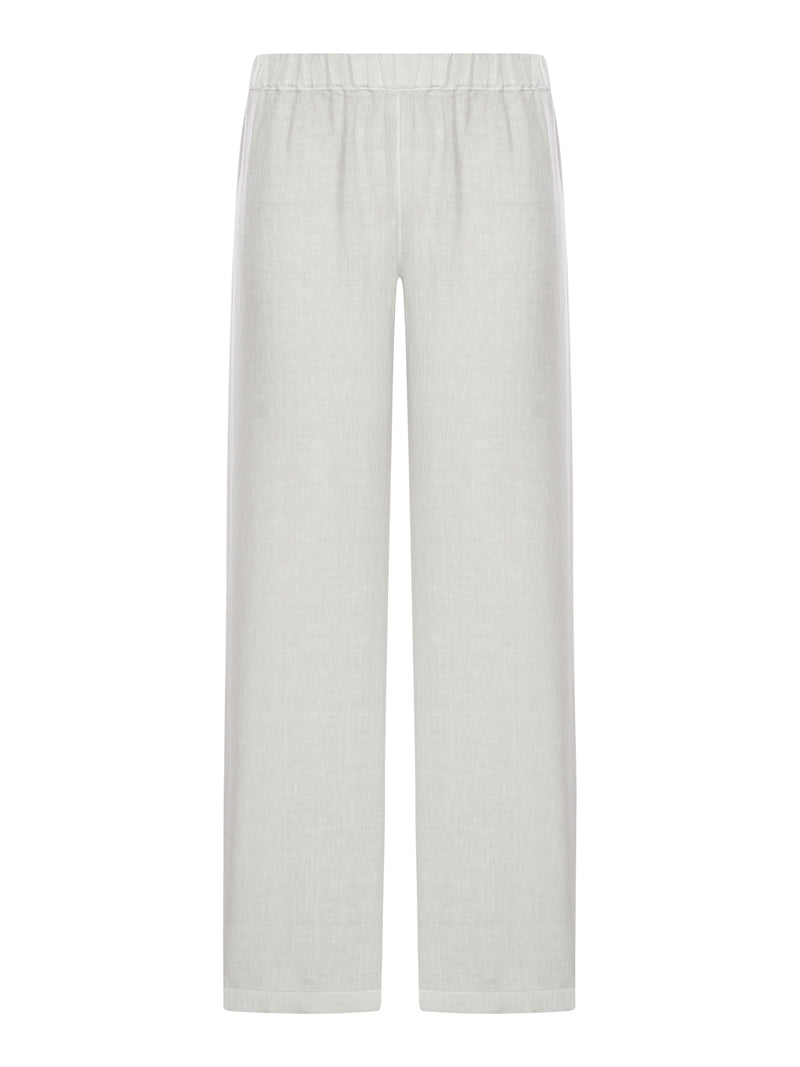 PANTALONI WIDE LEG IN LINO