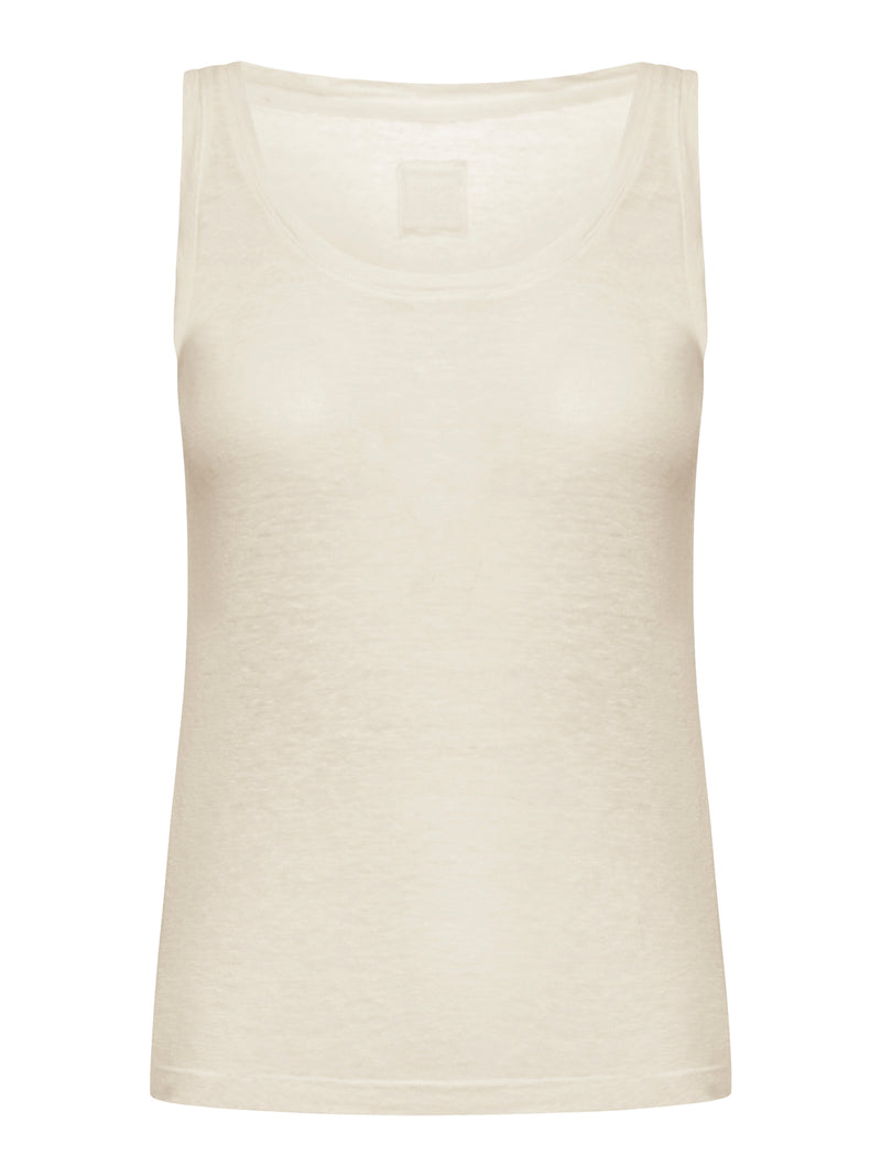 TOP IN LINO CON SCOLLO PROFONDO