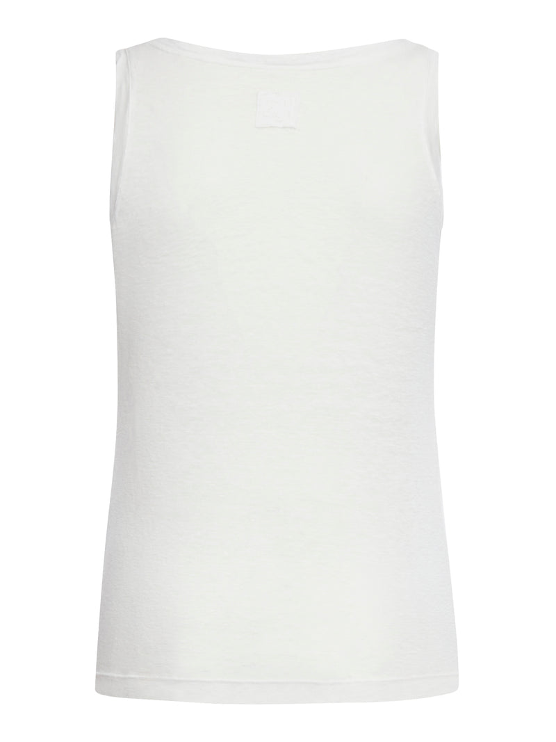TOP IN LINO CON SCOLLO PROFONDO