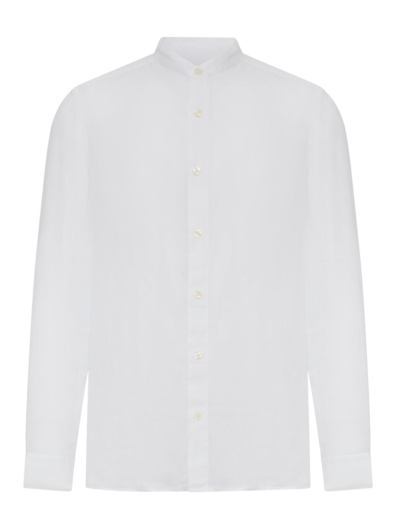 CAMICIA CON COLLETTO ALLA COREANA IN LINO