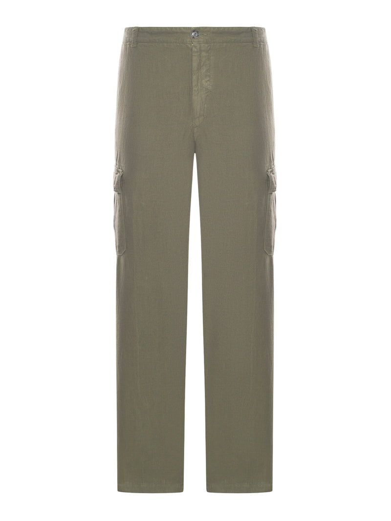 PANTALONE CARGO IN LINO