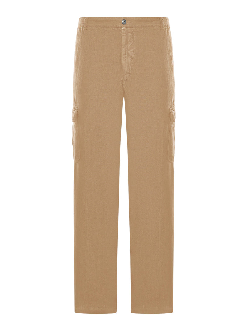 PANTALONE CARGO IN LINO