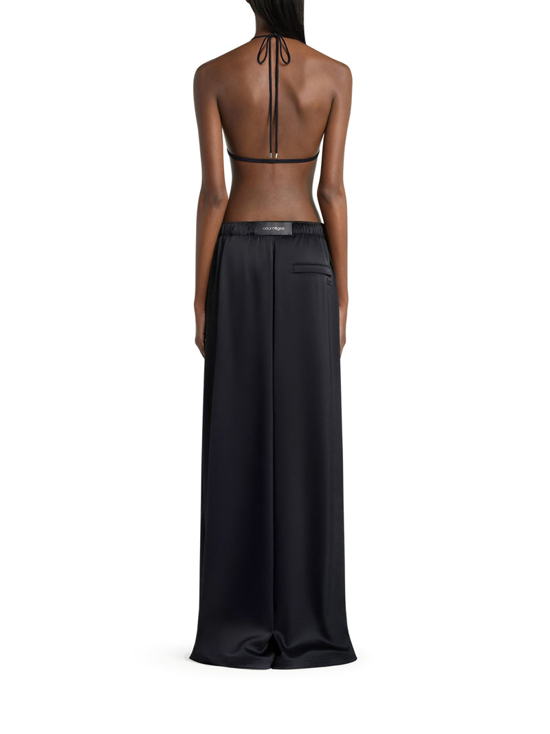 PANTALONI WIDE TRAIN IN SATIN