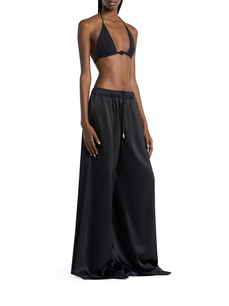 PANTALONI WIDE TRAIN IN SATIN
