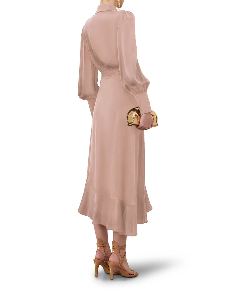 ABITO MIDI A PORTAFOGLIO IN SETA