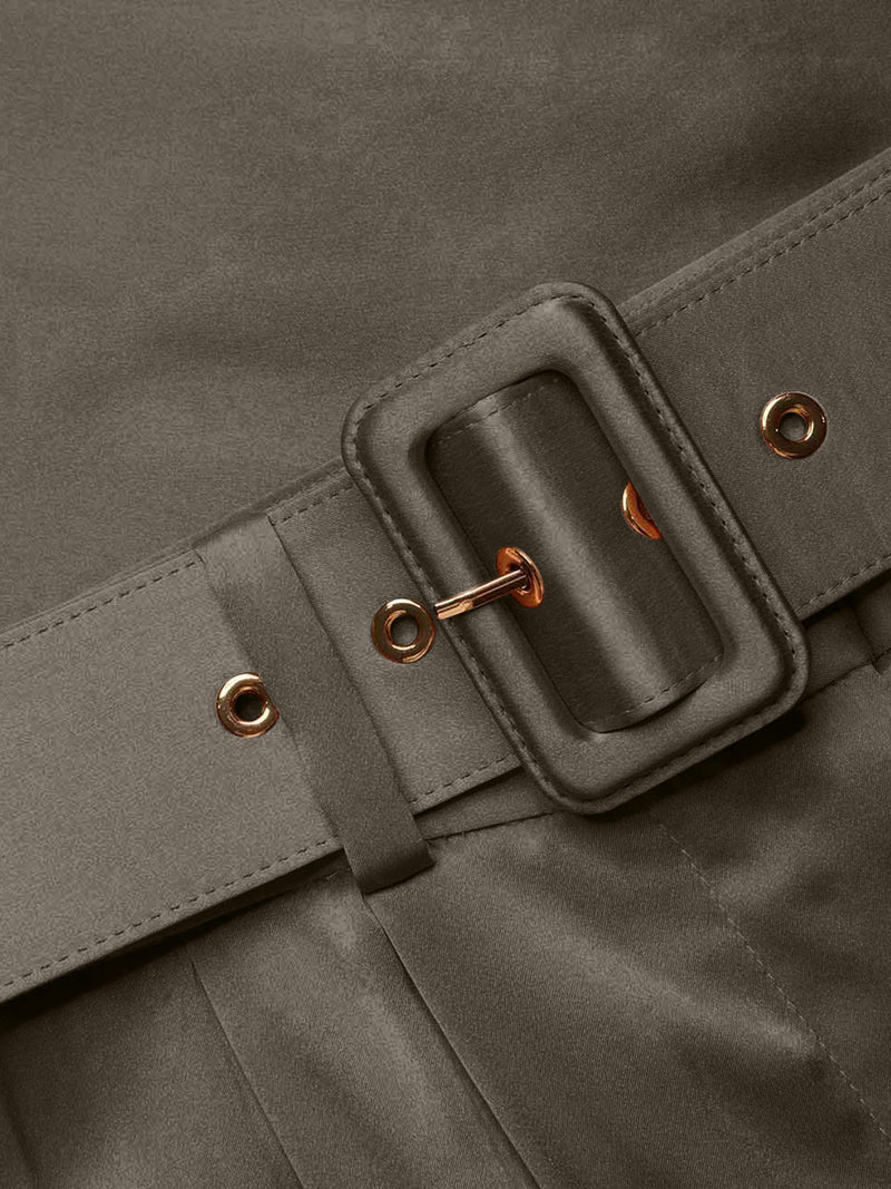 PANTALONI WIDE LEG CON CINTURA E PINCES IN SETA