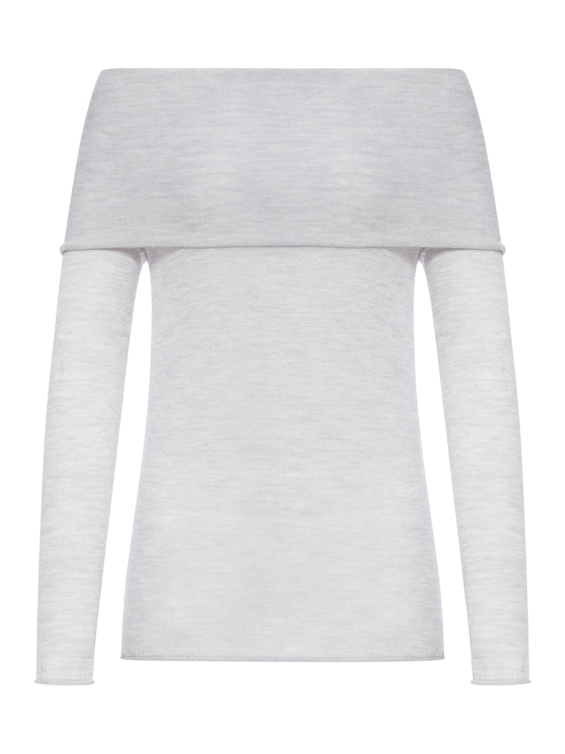 MAGLIA IN SETA E CASHMERE CON SCOLLO A BARCA