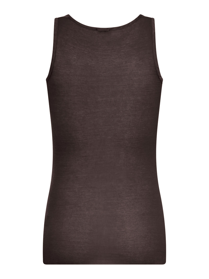 TOP SMANICATO IN MAGLIA A COSTINE