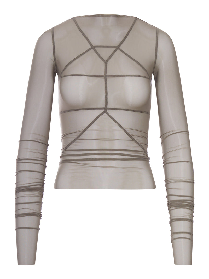 T-SHIRT TEMPLE IN TULLE TRASPARENTE