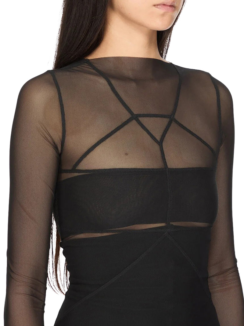 ABITO LUNGO IN TULLE TRASPARENTE