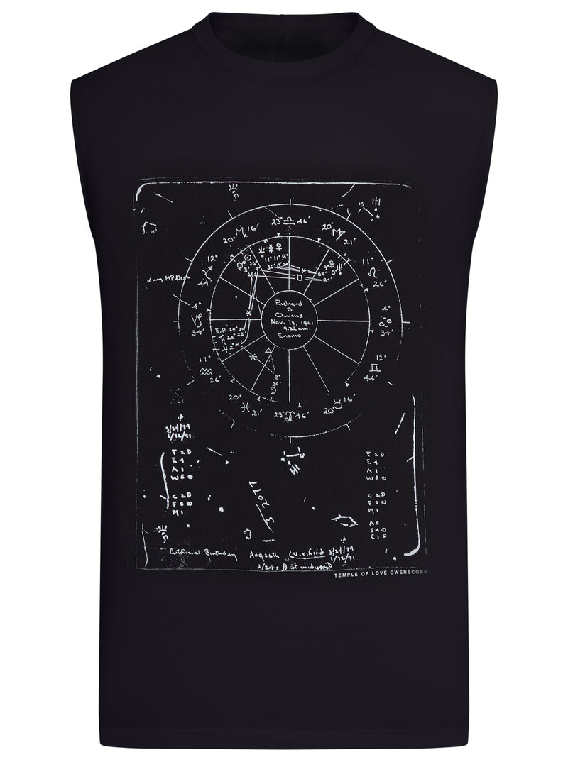 TOP SMANICATO IN COTONE CON STAMPA