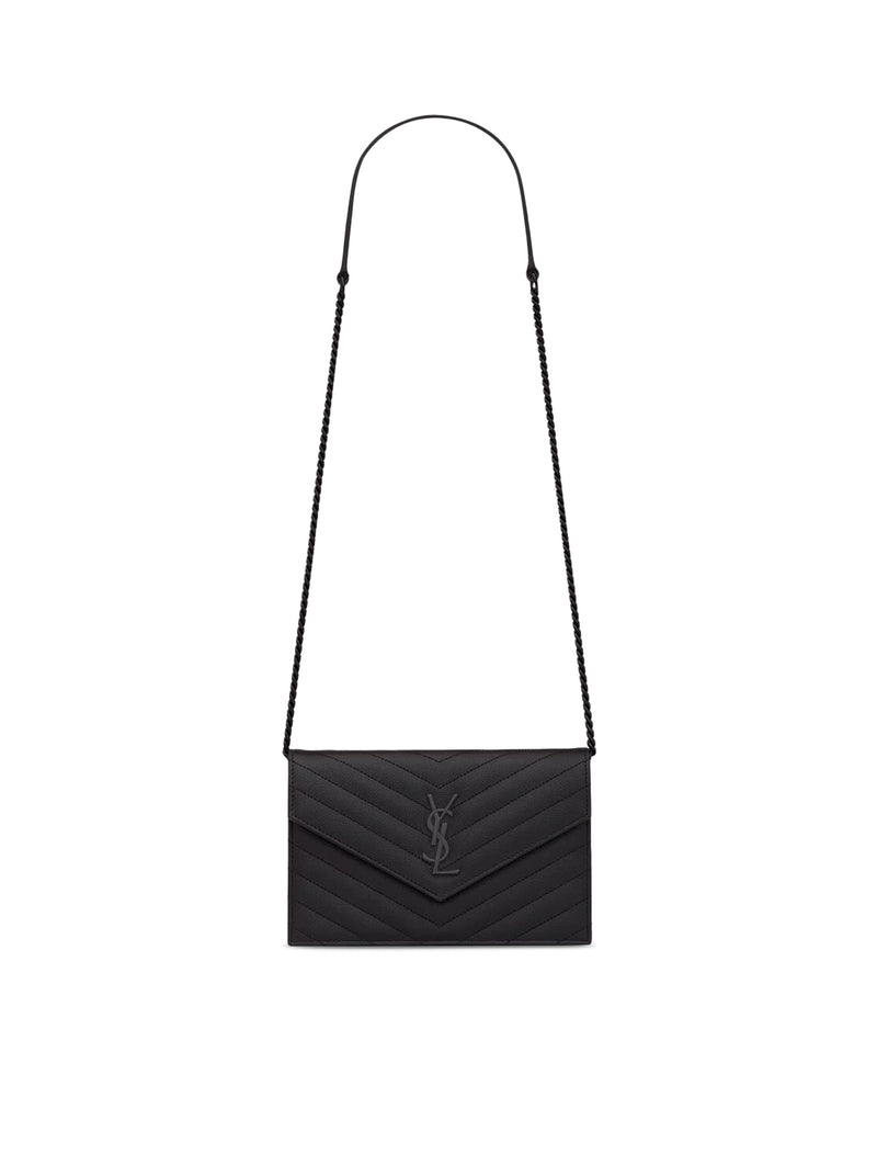 POCHETTE ENVELOPE CON CATENA CASSANDRE CLASSICA IN PELLE GRAIN DE POUDRE