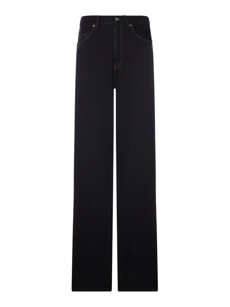 JEANS WIDE LEG IN DENIM A VITA ALTA