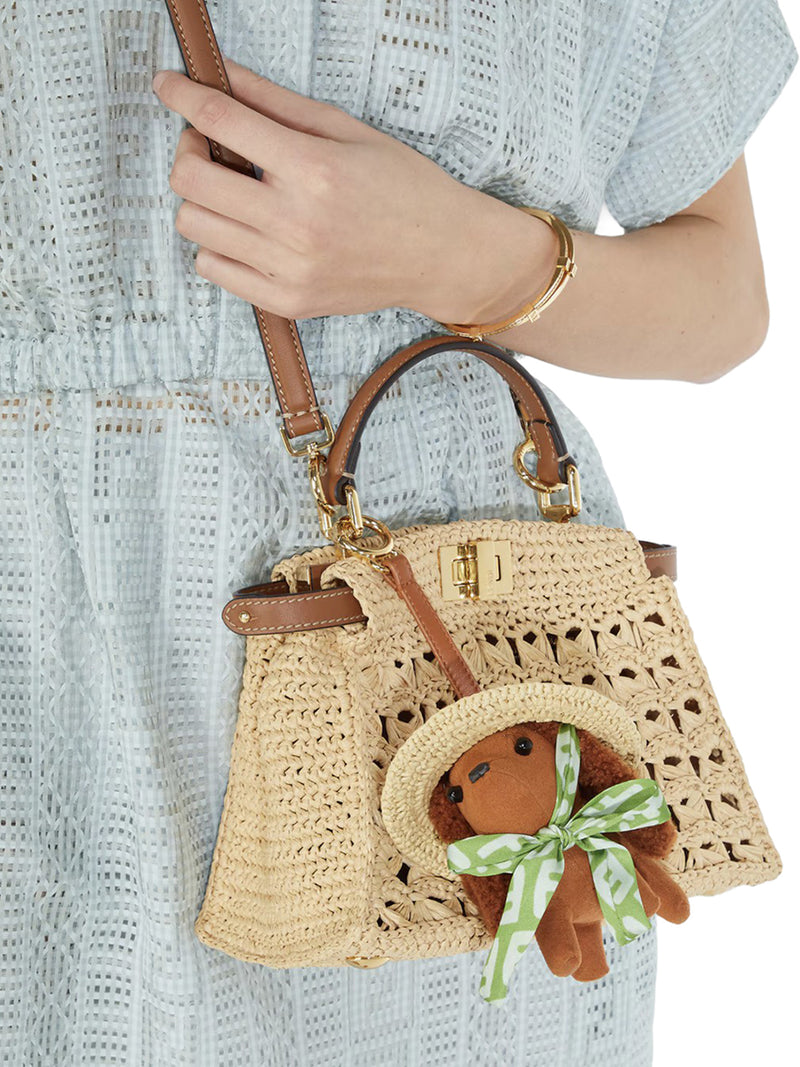 BORSA PEEKABOO MINI IN RAFIA CON INTRECCIO OPENWORK