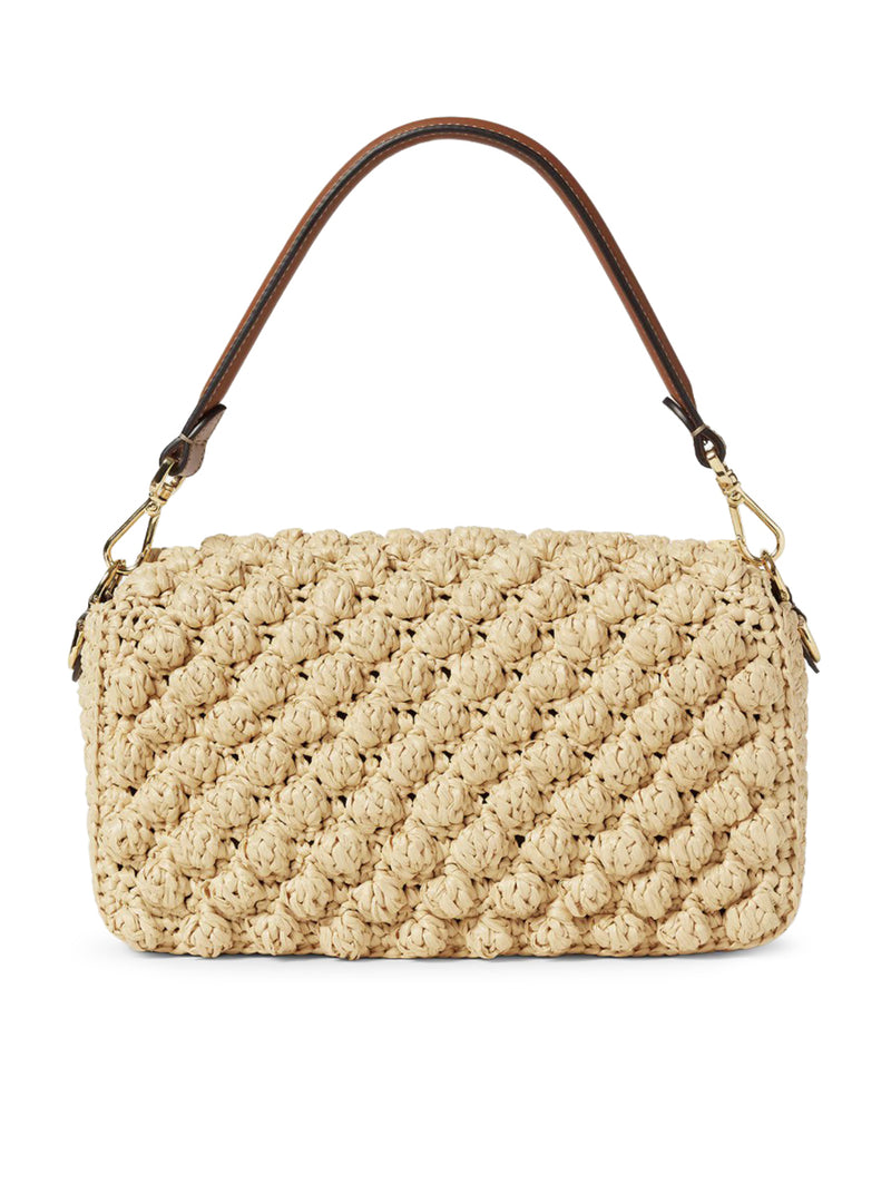 BORSA BAGUETTE IN RAFIA PUNTO NOCCIOLINA
