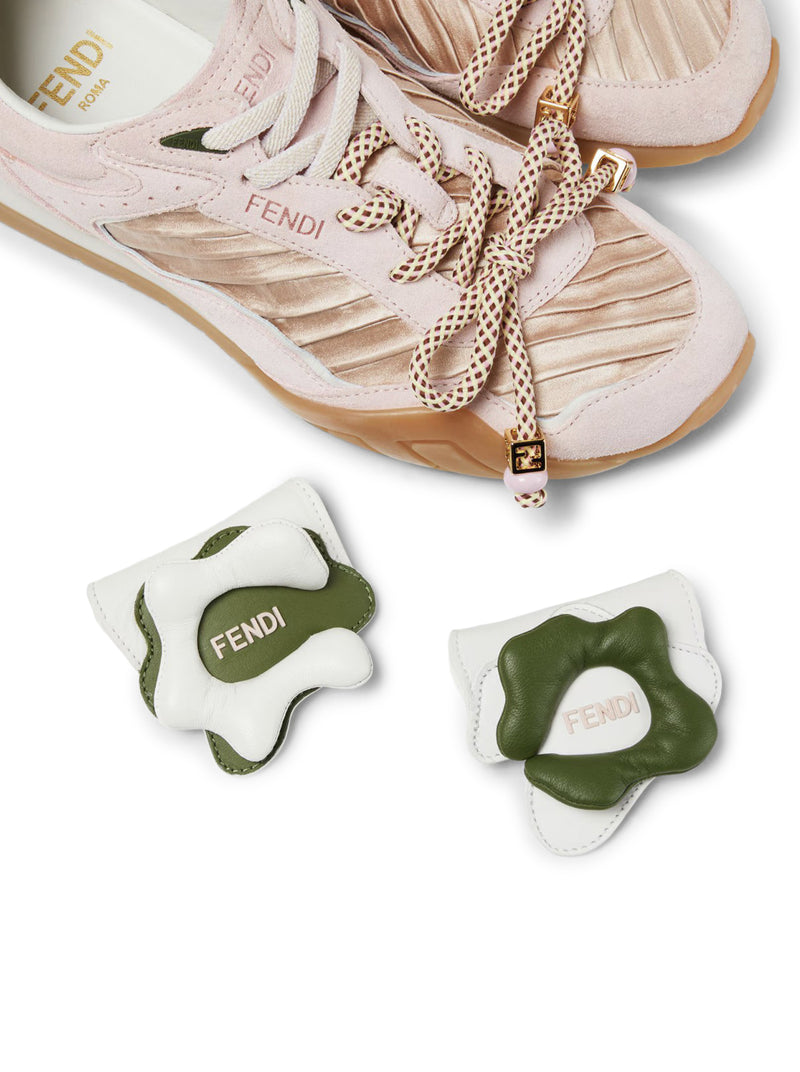 FENDI WAVE PULSE LOW TOP IN TESSUTO E CAMOSCIO ROSA